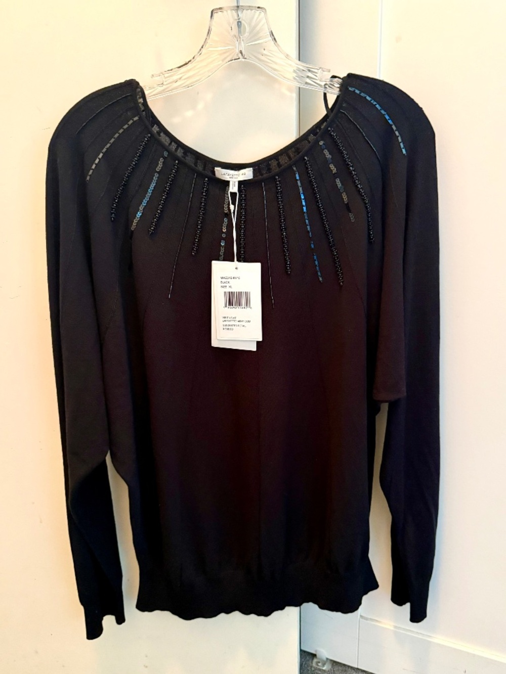 Lafayette 148 New York, Size XL, Black with Sequins
